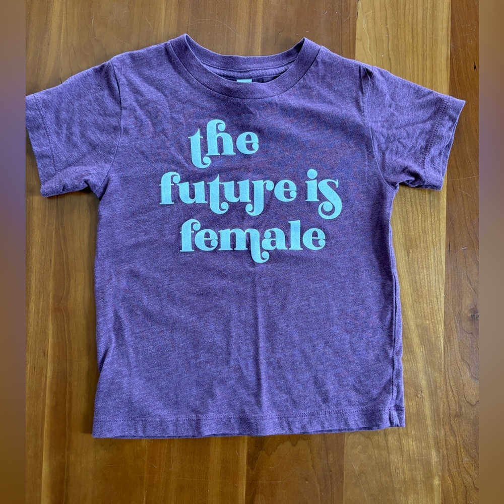 4T "the future is female" Heather Purple t shirt